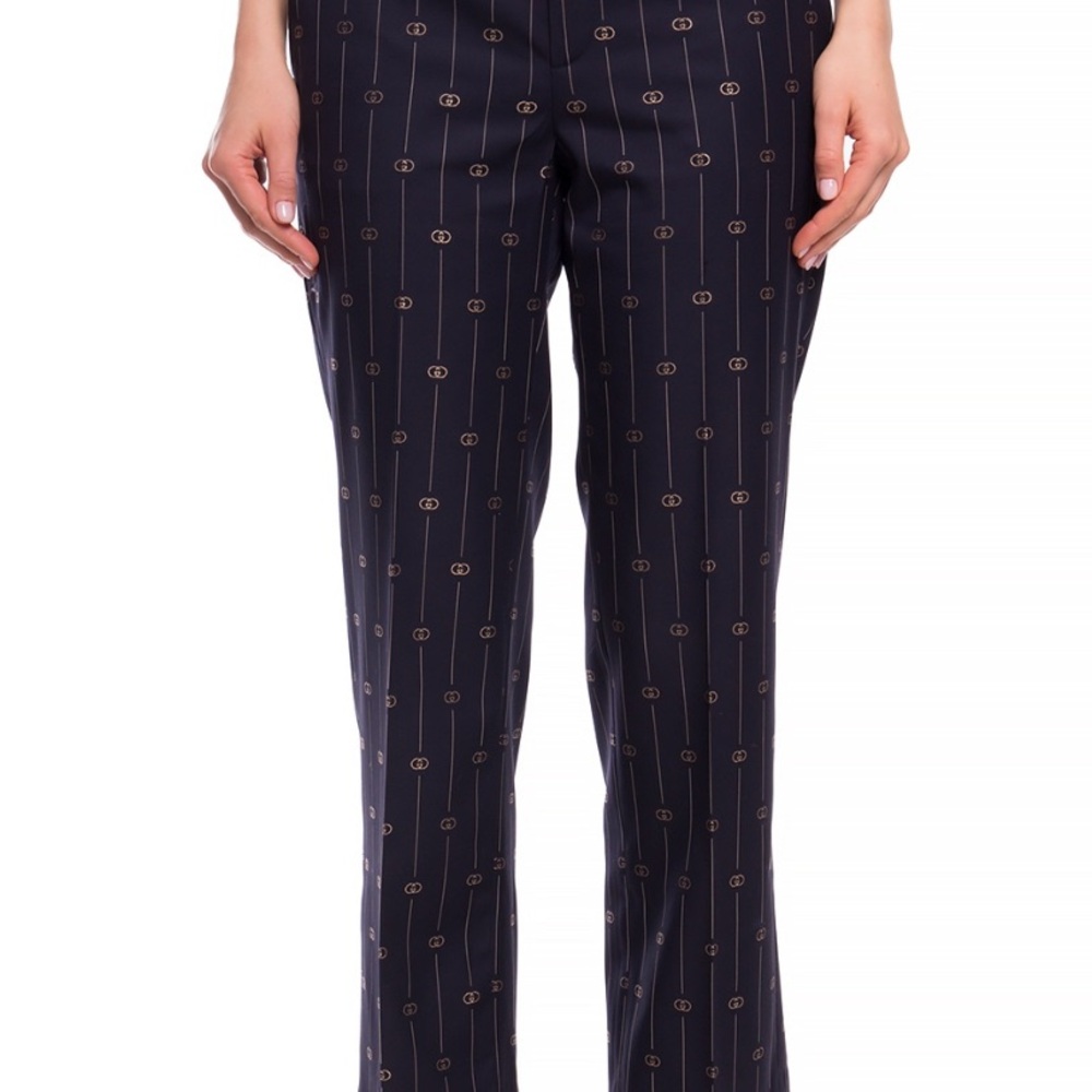 Women's GUCCI Navy Patterned Pants